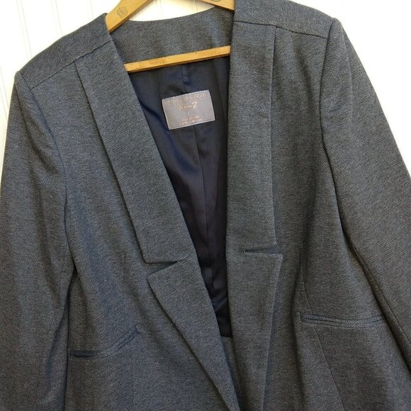 Melissa McCarthy Seven7 Women's Gray Blazer Size L NWT Open Front Notch Collar - Picture 9 of 14